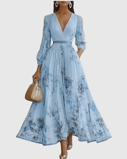 ROWELLA | Elegante vestido largo plisado