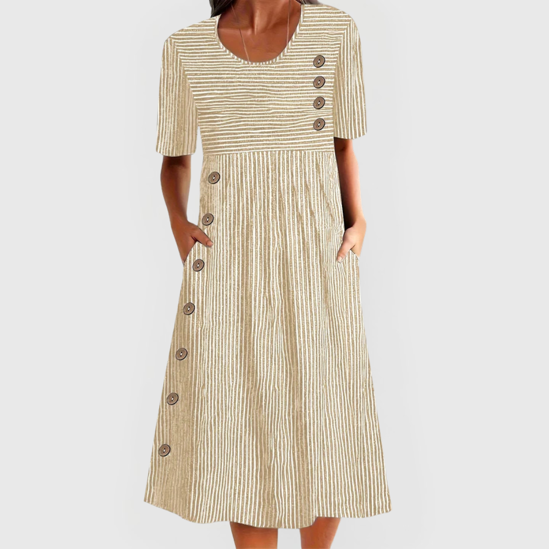 Vestido midi a rayas