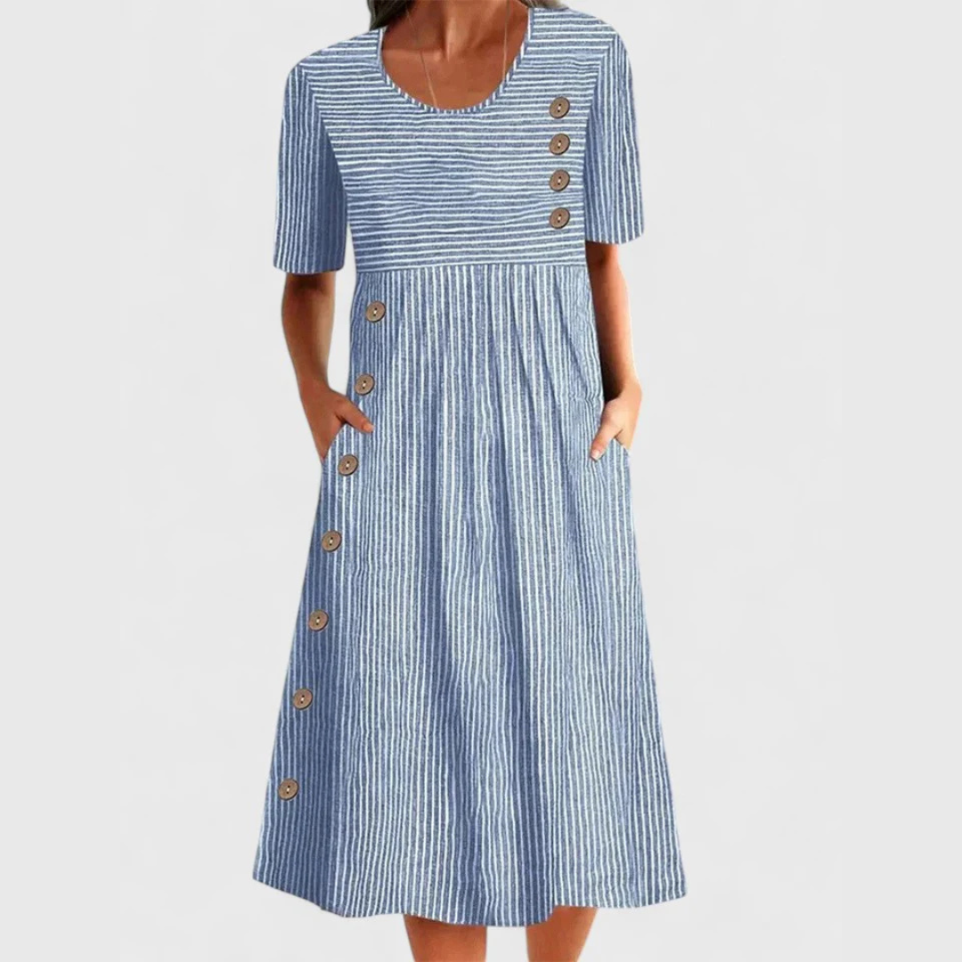 Vestido midi a rayas