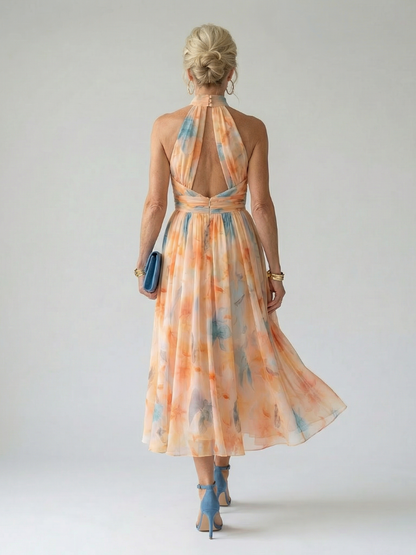 LENA | Vestido midi con cuello halter