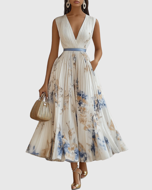 ROWELLA | Elegante vestido largo plisado