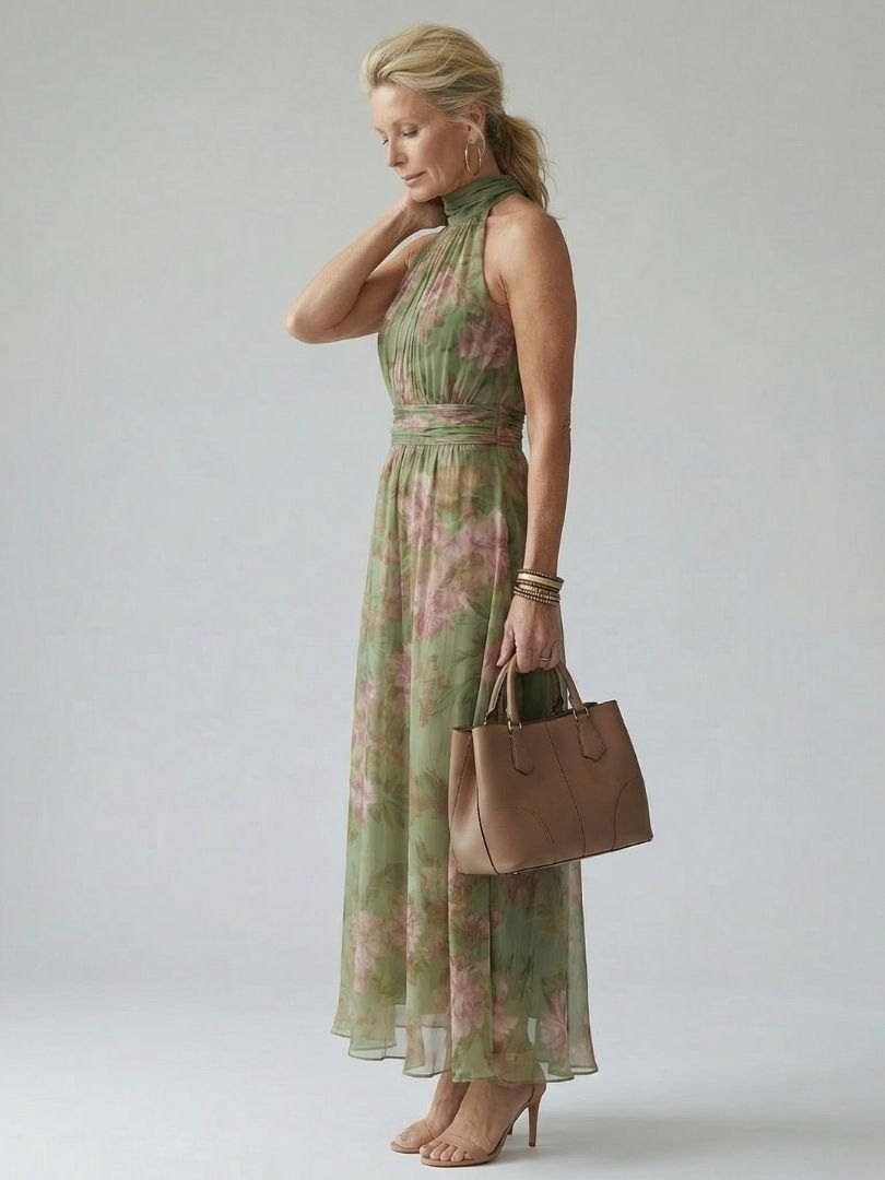 MIRELLE | Vestido con cuello halter