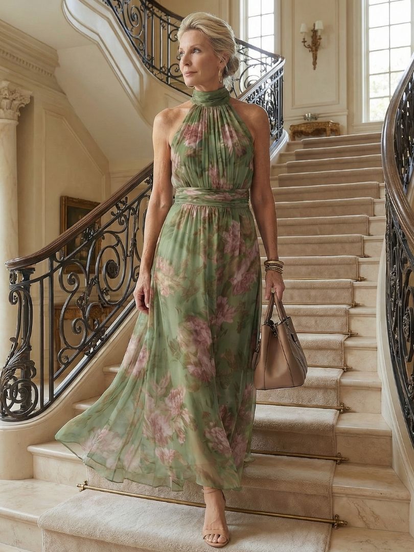 MIRELLE | Vestido con cuello halter