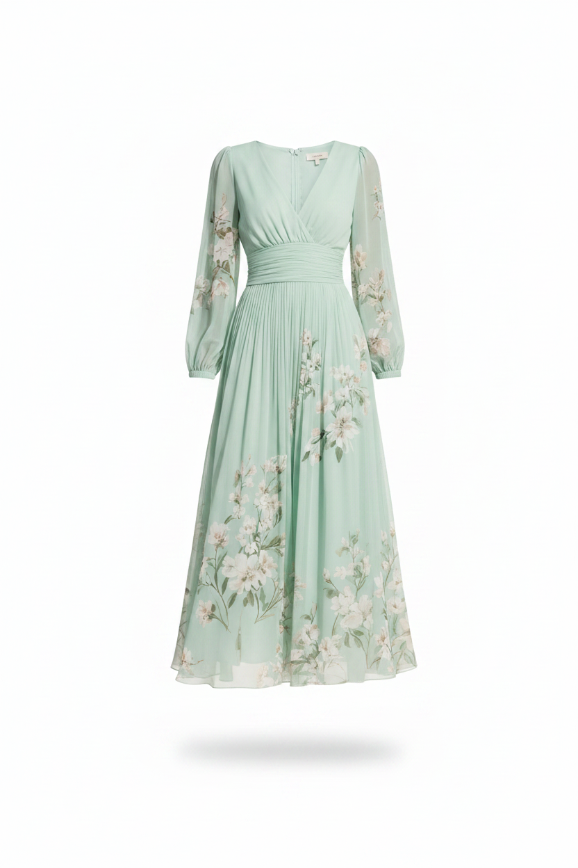 OLIVIA | Vestido midi con estampado floral