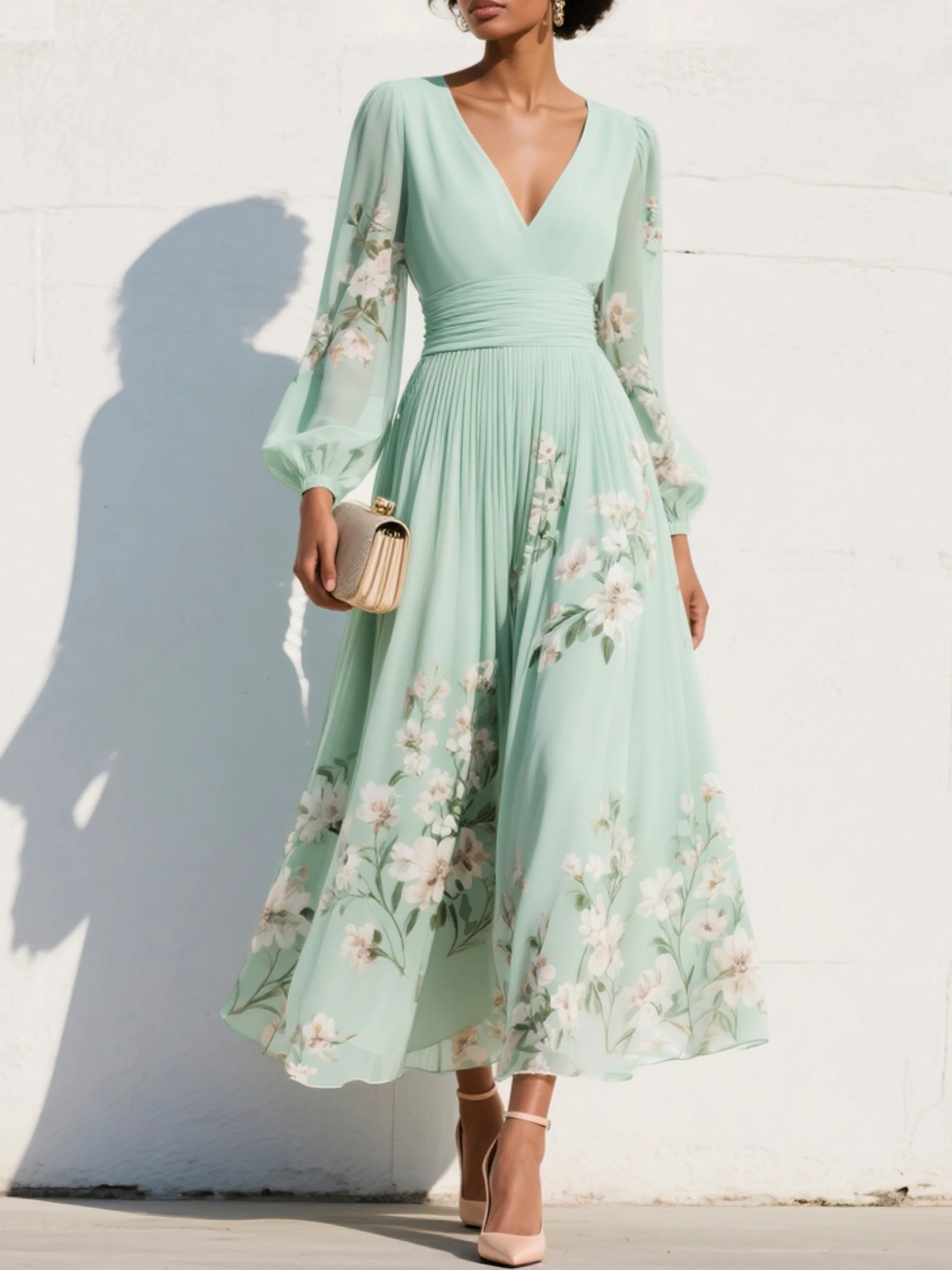 OLIVIA | Vestido midi con estampado floral