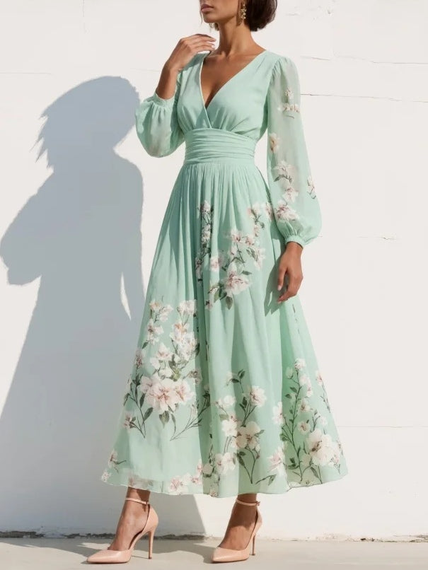 OLIVIA | Vestido midi con estampado floral