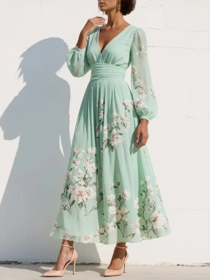 OLIVIA | Vestido midi con estampado floral