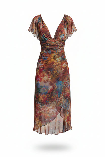 JUDY | Vestido midi de cuello en V