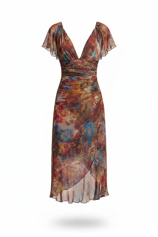 JUDY | Vestido midi de cuello en V